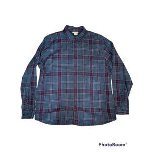 Carbon 2 Cobalt Blue Plaid Button Up Shirt L/S  Chest Pocket Mens Large L